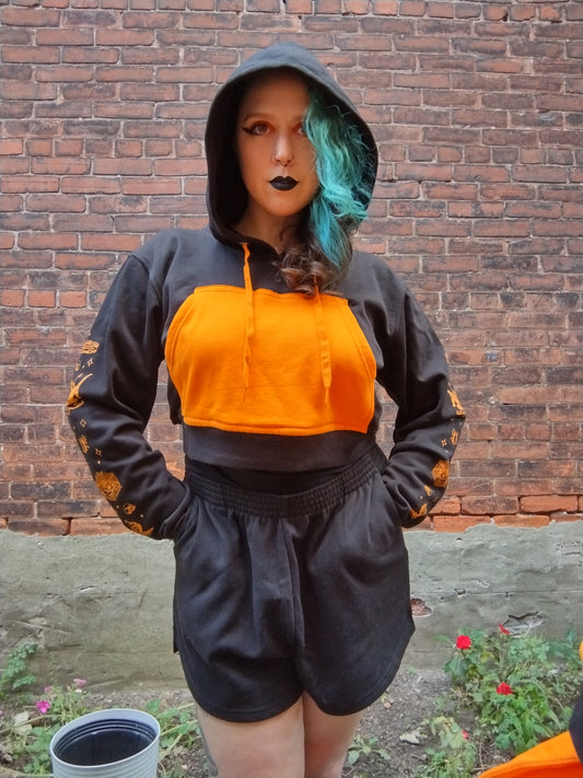 Cropped Halloween Themed Hoodie/Short Set