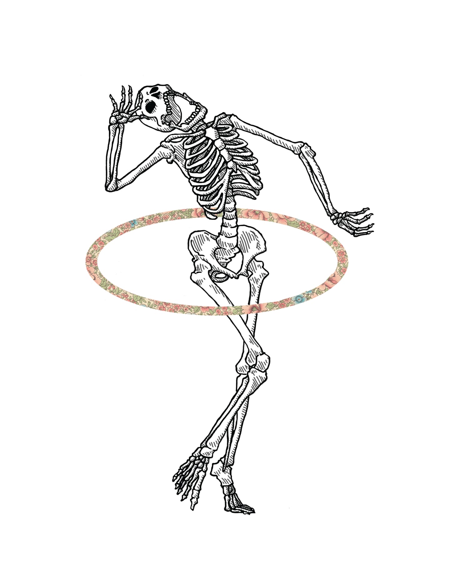 Hooping Skeleton Print